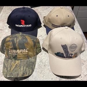 Lot Of 4 Ball Caps Hats Some Vintage Roadtec Dynapac Warten Group Marietta